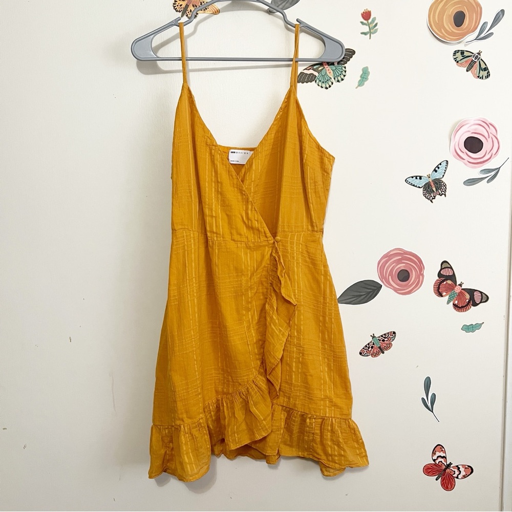 ASOS Ruffle Wrap Sundress 12 Orange - Picture 2 of 12
